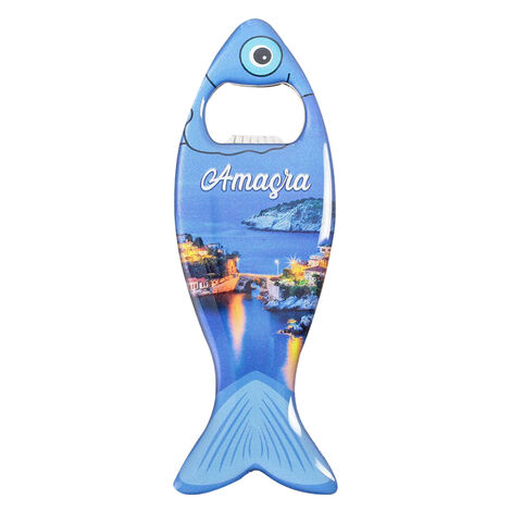 Amasra Themed Fish Shaped Metal Magnetic Bottle Opener 120x43 mm - 6