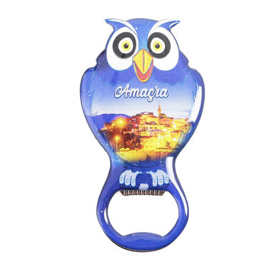 Amasra Themed Owl Shaped Metal Magnetic Bottle Opener 88x47 mm - 3