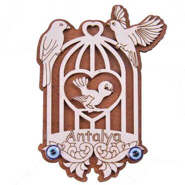 Animal Themed Wooden Engraved Souvenir Fridge Magnet - 5