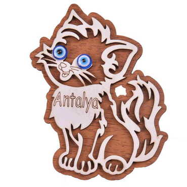 Animal Themed Wooden Engraved Souvenir Fridge Magnet - 7