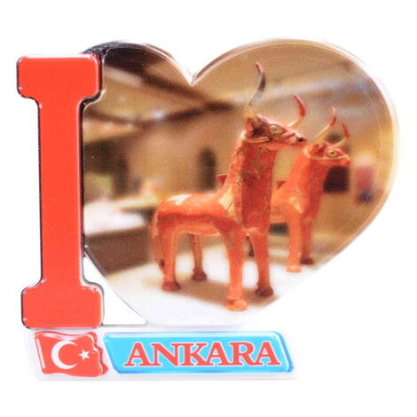 Toptan Ankara Temalı Uv Baskılı Kalp Şekilli Magnet 86x62 mm - 5