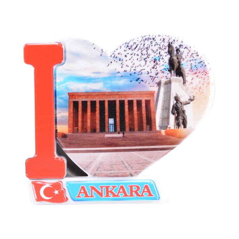 Toptan Ankara Temalı Uv Baskılı Kalp Şekilli Magnet 86x62 mm - 7