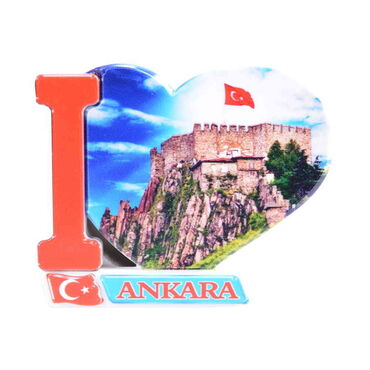 Toptan Ankara Temalı Uv Baskılı Kalp Şekilli Magnet 86x62 mm - 8