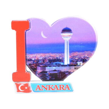 Toptan Ankara Temalı Uv Baskılı Kalp Şekilli Magnet 86x62 mm - 9