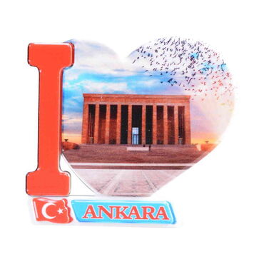 Toptan Ankara Temalı Uv Baskılı Kalp Şekilli Magnet 86x62 mm - 14