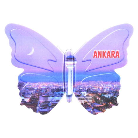 Toptan Ankara Temalı Uv Baskılı Kelebek Şekilli Magnet 80x58 mm - 2