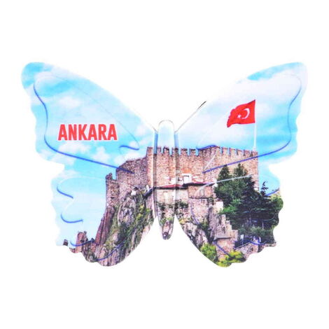 Toptan Ankara Temalı Uv Baskılı Kelebek Şekilli Magnet 80x58 mm - 6