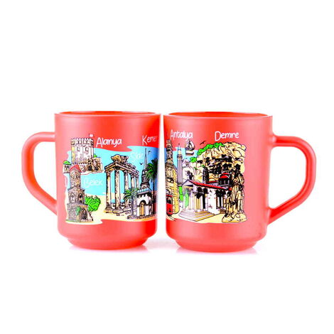 Antalya Region Themed Colored Glass Mug - 4