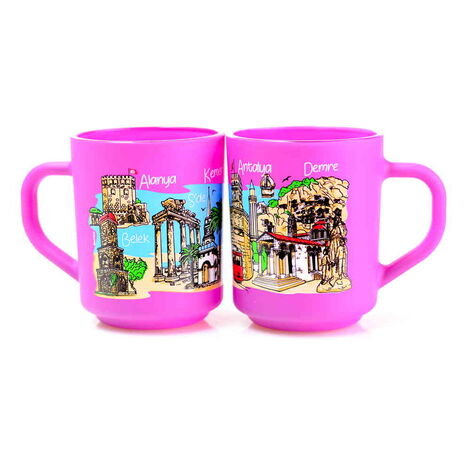 Antalya Region Themed Colored Glass Mug - 5