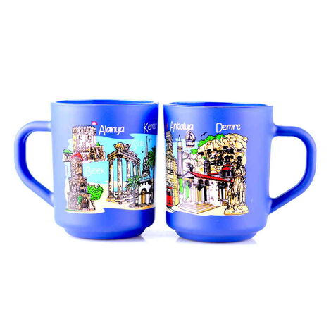 Antalya Region Themed Colored Glass Mug - 7