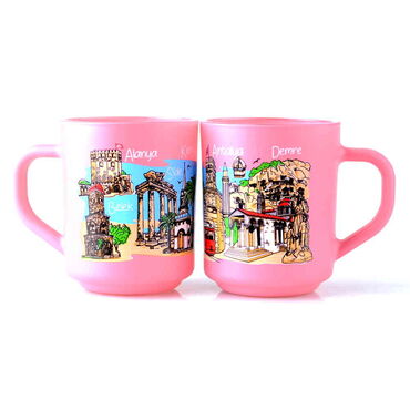 Antalya Region Themed Colored Glass Mug - 9