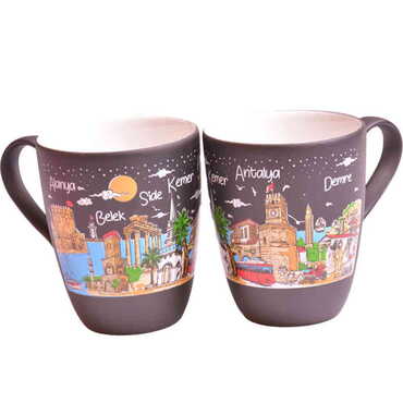 Antalya Region Themed Porcelain Custom Printed Conical Mug - 5