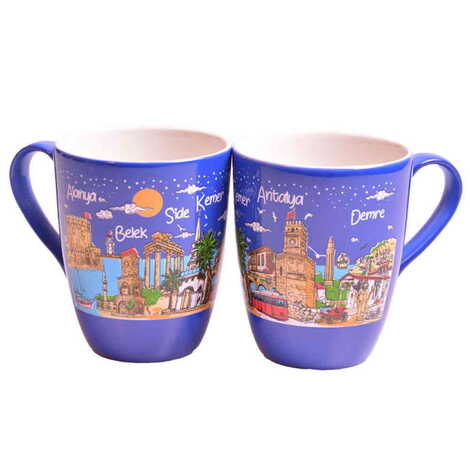 Antalya Region Themed Porcelain Custom Printed Conical Mug - 6