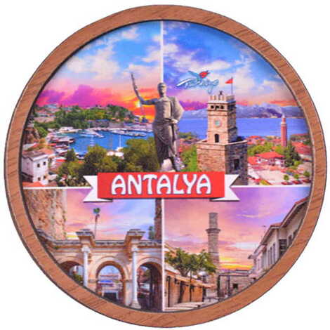 Toptan Antalya Temalı C Serisi Resimli Ahşap Magnet 90x120 mm - 5