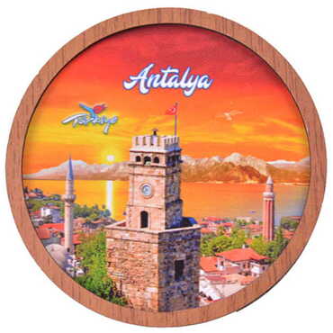 Toptan Antalya Temalı C Serisi Resimli Ahşap Magnet 90x120 mm - 7