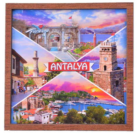 Toptan Antalya Temalı C Serisi Resimli Ahşap Magnet 90x120 mm - 8