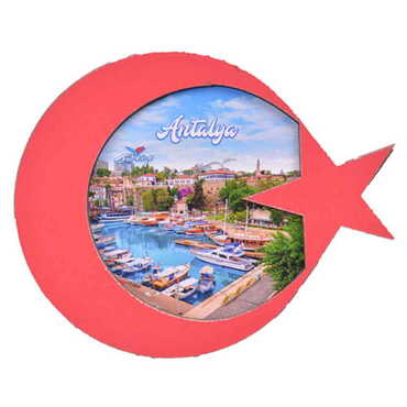 Toptan Antalya Temalı C Serisi Resimli Ahşap Magnet 90x120 mm - 17