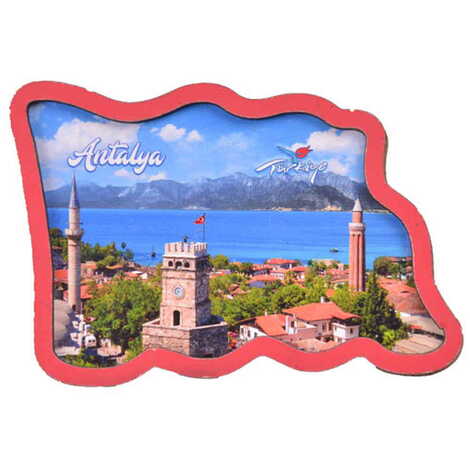 Toptan Antalya Temalı C Serisi Resimli Ahşap Magnet 90x120 mm - 19