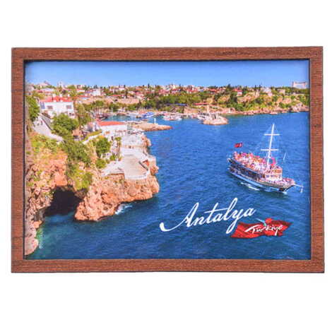 Toptan Antalya Temalı C Serisi Resimli Ahşap Magnet 90x120 mm - 36