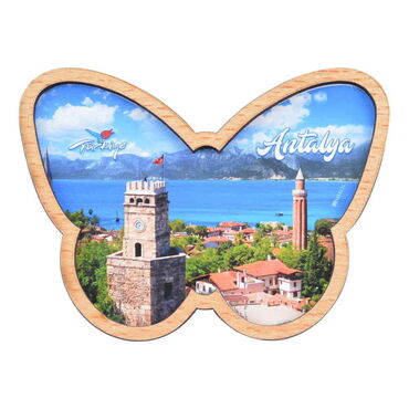 Toptan Antalya Temalı C Serisi Resimli Ahşap Magnet 90x120 mm - 39