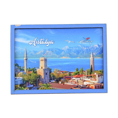 Toptan Antalya Temalı C Serisi Resimli Ahşap Magnet 90x120 mm - 40