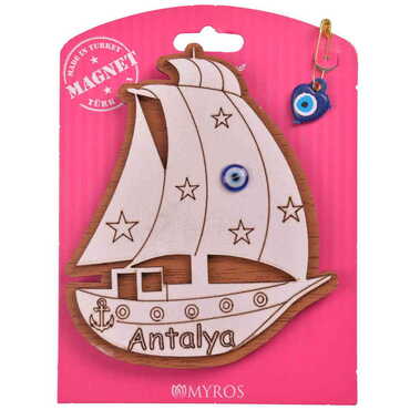 Toptan Antalya Temalı Myros Kartonetli Ahşap Magnet - 14