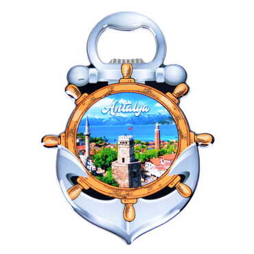 Toptan Antalya Temalı Myros Metal Çapa Açacak Magnet 105x72 mm - 4