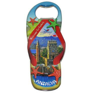 Toptan Antalya Temalı Myros Metal Terlik Açacak Magnet 110x45 mm - 6