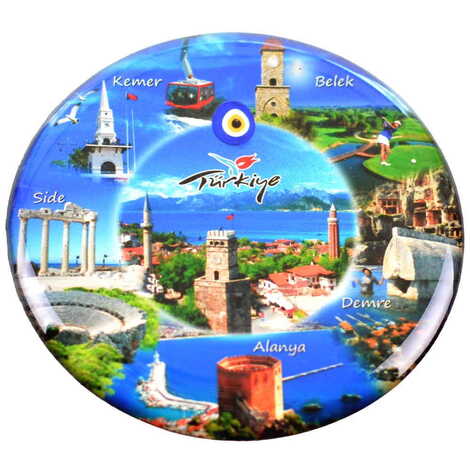 Toptan Antalya Temalı Myros Yuvarlak Magnet 67 mm - 17