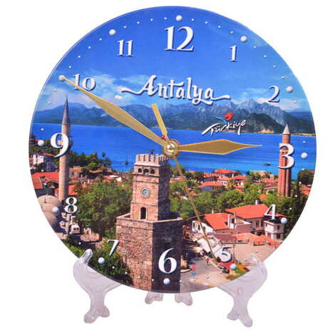 Antalya Themed Ceramic Wall Clock 20 Cm - 5