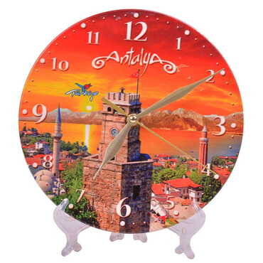 Antalya Themed Ceramic Wall Clock 20 Cm - 6