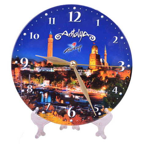 Antalya Themed Ceramic Wall Clock 20 Cm - 7