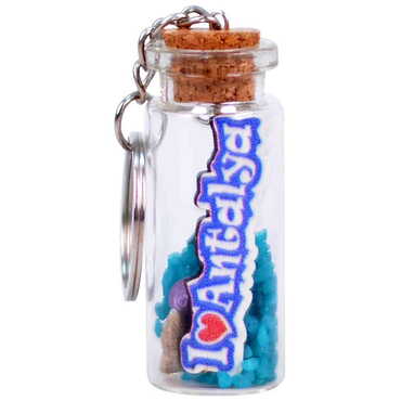 Antalya Themed Collectible Glass Bottle Shape Keychain - 4