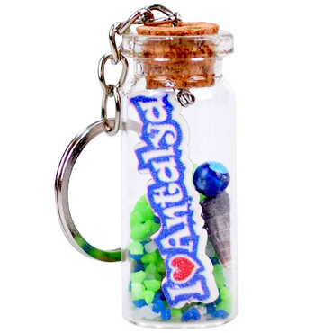 Antalya Themed Collectible Glass Bottle Shape Keychain - 7