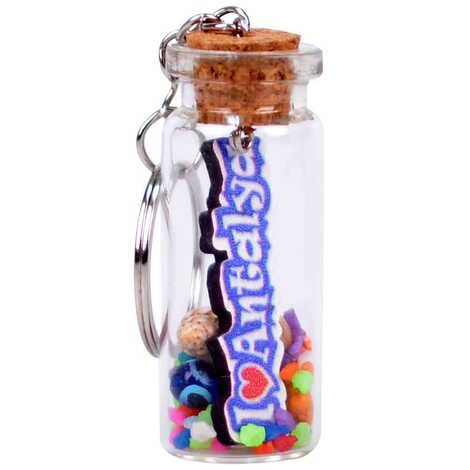 Antalya Themed Collectible Glass Bottle Shape Keychain - 10