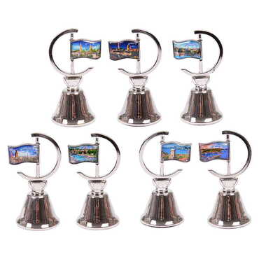 Antalya Themed Collectible Souvenir Double Face Metal Spinner Flag Bell 44x96 mm - 2