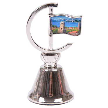 Antalya Themed Collectible Souvenir Double Face Metal Spinner Flag Bell 44x96 mm - 5