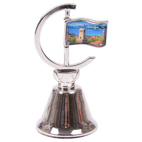 Antalya Themed Collectible Souvenir Double Face Metal Spinner Flag Bell 44x96 mm - 5