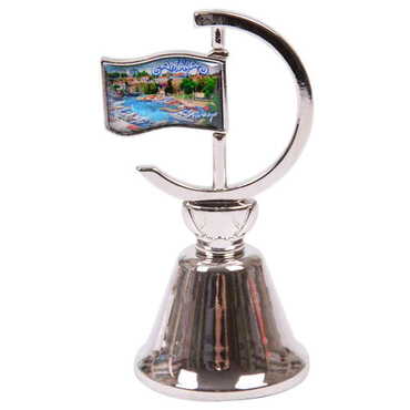 Antalya Themed Collectible Souvenir Double Face Metal Spinner Flag Bell 44x96 mm - 6