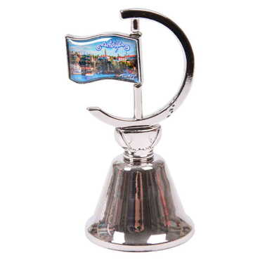 Antalya Themed Collectible Souvenir Double Face Metal Spinner Flag Bell 44x96 mm - 8