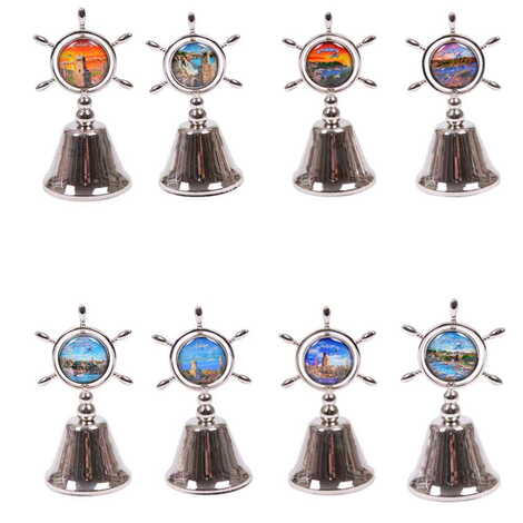 Antalya Themed Collectible Souvenir Double Face Metal Spinner Rudder Bell 44x92 mm - 2