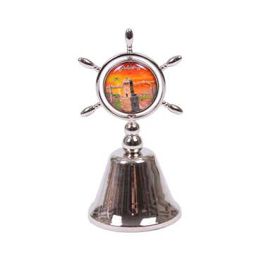 Antalya Themed Collectible Souvenir Double Face Metal Spinner Rudder Bell 44x92 mm - 3