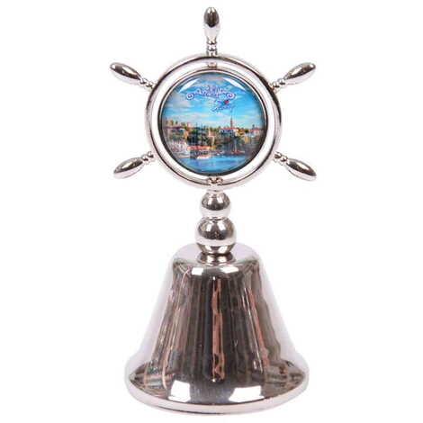 Antalya Themed Collectible Souvenir Double Face Metal Spinner Rudder Bell 44x92 mm - 6