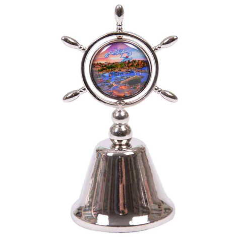 Antalya Themed Collectible Souvenir Double Face Metal Spinner Rudder Bell 44x92 mm - 7