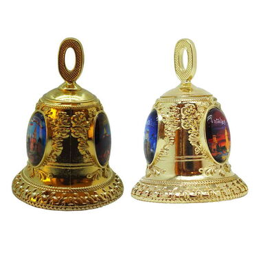 Antalya Themed Collectible Souvenir Metal Bell - Golden Color 45x60 mm - 2