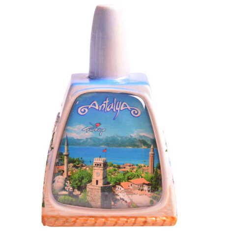 Antalya Themed Collectible Souvenir Turkish Ceramic Bell - 4