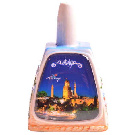 Antalya Themed Collectible Souvenir Turkish Ceramic Bell - 5