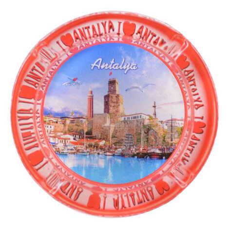 Antalya Themed Custom Printed Round Glass Ashtray - 5