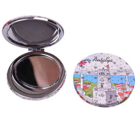 Antalya Themed Custom Printed Round Pocket Mirror - 5