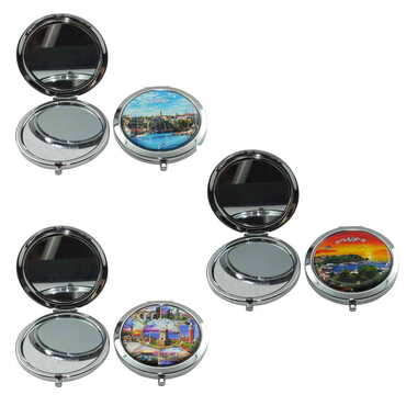 Antalya Themed Customised Metal Epoxy Travel Make Up Compact Mirror 70x11 mm - 2